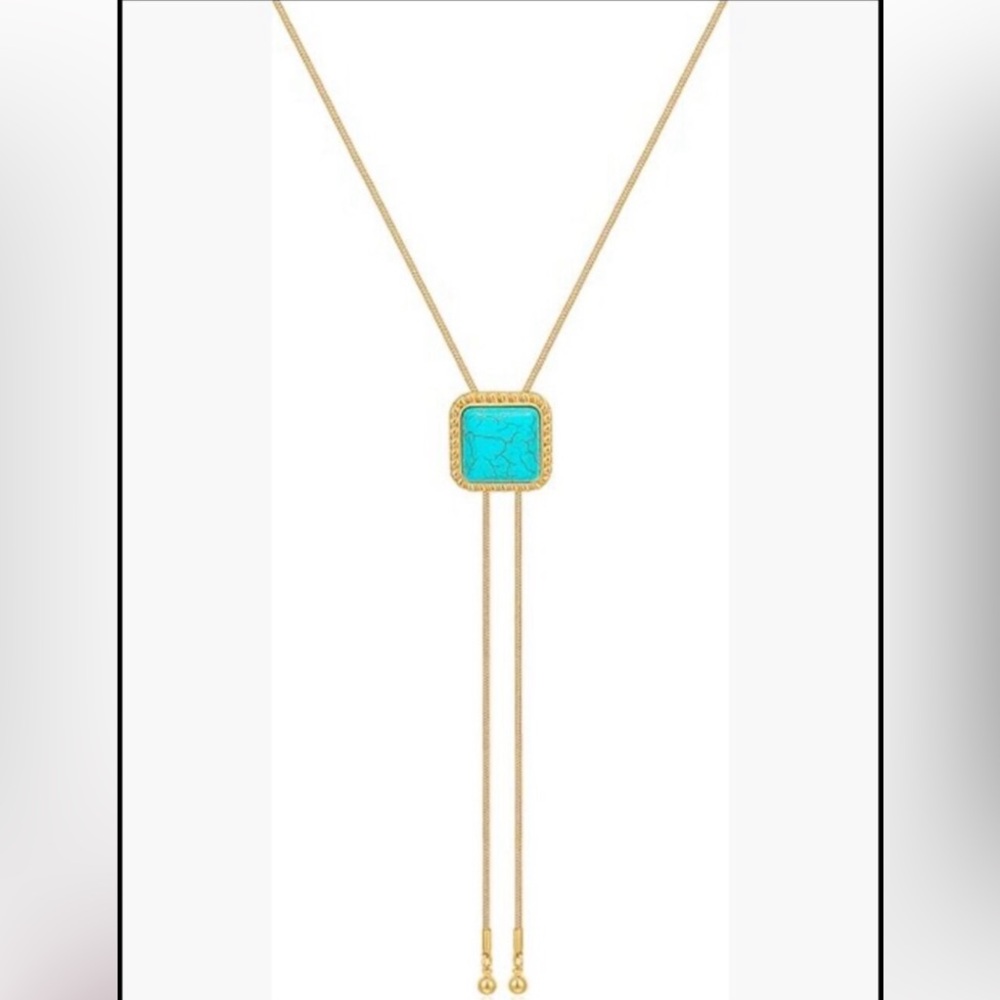 Cowgirl Bolo Tie Necklace Women Western Lariat Slide Adjustable Y Shape